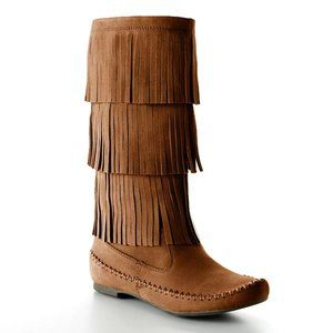 LC Lauren Conrad | Fringed Mid-calf Boots